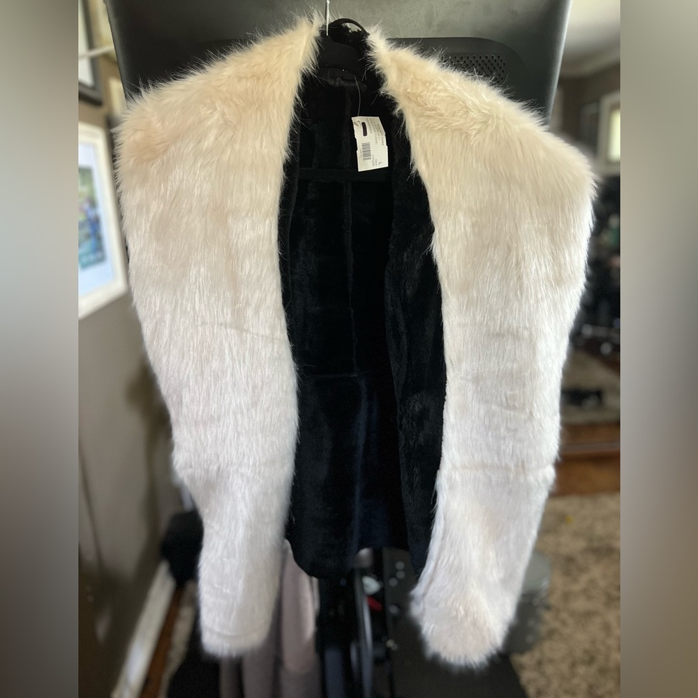 Faux Suede Vest with faux fur lining